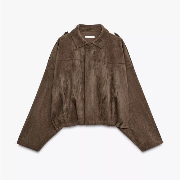 Zara Jackets & Blazers - NWT Zara brown SUEDE EFFECT BOMBER JACKET